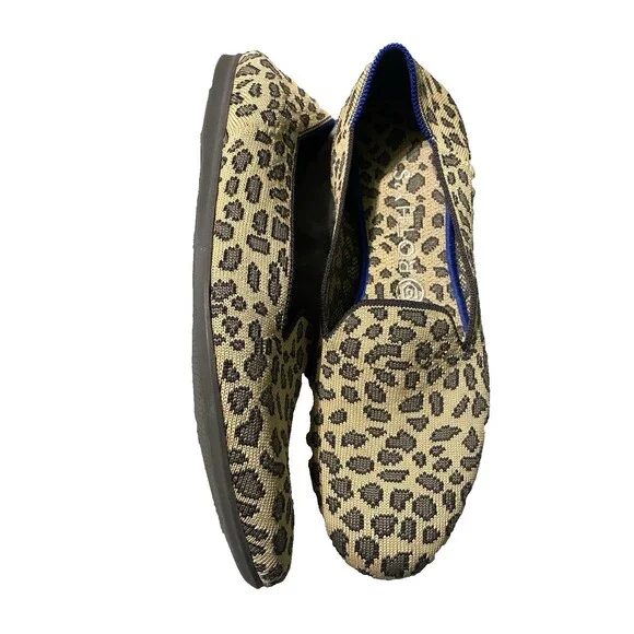 Rothy's The Loafer Spotted Leopard Print Size 9 Wide Women's Slip On Shoes - Picture 3 of 9